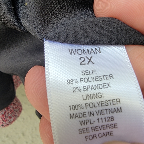 Westport plus size fully zipped moto red & black speckles jacket blazer size 2X - Picture 8 of 9